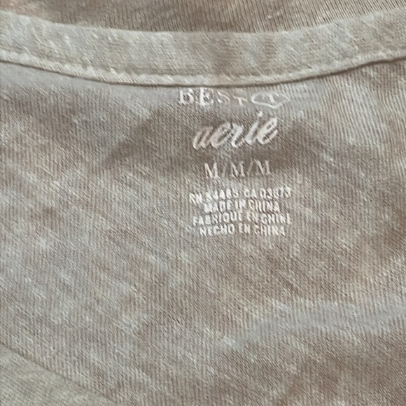 Aerie Best Tee "Oh What Fun" Long sleeve shirt Size Medium Grey - Picture 3 of 6